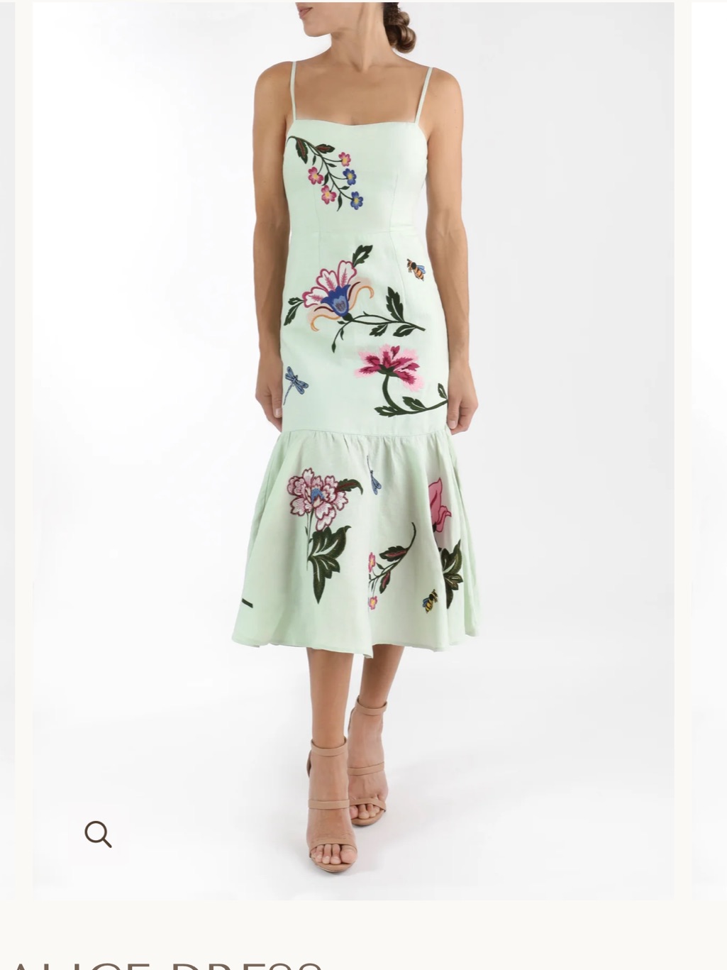 Fanm Mon Alice Dress Nwt Linen Embroidered Floral Mid Dress S Over The Moon $489